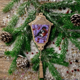 Набір для вишивки бісером по дереву Ліхтарик Снігур