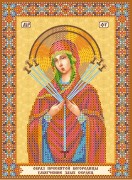 Схема для вышивки бисером на холсте Богородица Семистрельная