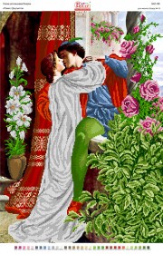 Схема вышивки бисером на габардине Ромео и Джельетта