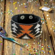 Набор для вышивки бисером на искусственной коже Волшебная страна Браслет (4х22см) FLBB-099