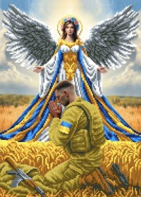 Схема вишивки бісером на габардині Янгол охоронець військового  Biser-Art 30х40-В720 - 119.00грн.