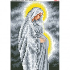 Схема вышивки бисером на габардине Дева Мария беременная в серебре Biser-Art 30х40-В613
