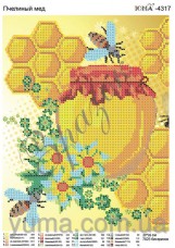 Схема вишивки бісером на габардині Бджолиний мед