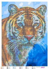 Схема вишивки бісером на габардині Тигр