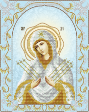 Схема для вышивки бисером на атласе Семистрельная Пресвятая Богородица А-строчка АС3-023