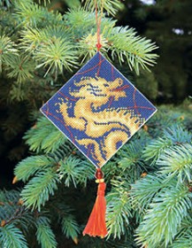 Набір для вишивки нитками Новорічна іграшка Гороскоп дракон