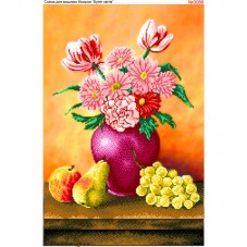 Схема вышивки бисером на габардине Букет цветов  Biser-Art 40х60-3086