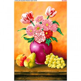 Схема вишивки бісером на габардині Букет квітів Biser-Art 40х60-3086 - 164.00грн.