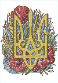Схема вишивки бісером на габардині Український герб