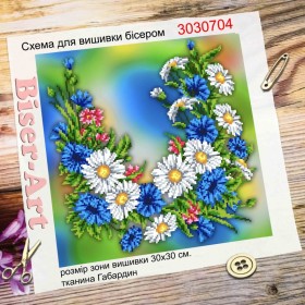 Схема вишивки бісером на габардині Польові квіти  Biser-Art 3030704 - 109.00грн.