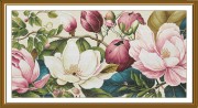 Набор для вышивки крестиком на канве с фоновым изображением Цветут цветы