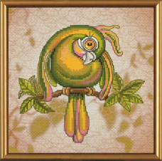 Набор для вышивки крестом Зеленый попугай