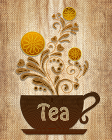 Схема вишивки бісером на атласі Чай
