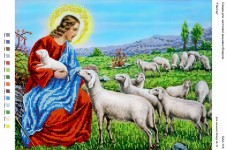 Малюнок на габардині для вишивки бісером Пастир