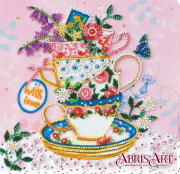 Набор-миди для вышивки бисером на натуральном художественном холсте За чашкой чая