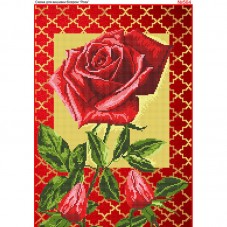 Схема вышивки бисером на габардине Троянди