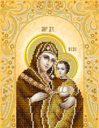 Схема для вишивання бісером на атласі Віфлеємська ікона Божої Матері (золото)