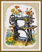 Набор для вышивки нитками на канве с фоновым изображением Любимая работа 