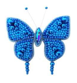 Набір для виготовлення брошки з бісеру Метелик (Блакитна)