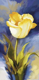 Схема вишивки бісером на атласі Садові замальовки. Жовтий тюльпан