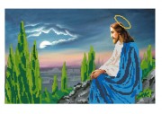 Схема вышивки бисером на габардине Ісус на оливковій горі