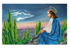 Схема вышивки бисером на габардине Ісус на оливковій горі Эдельвейс С-301