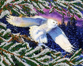 Рисунок на ткани для вышивки бисером Полярная сова