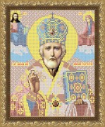 Малюнок на габардині для вишивки бісером Святий Миколай