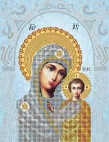 Схема для вишивання бісером на атласі Казанська ікона Божої матері