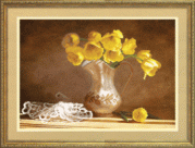Малюнок на тканині для вишивання бісером Жовті тюльпани