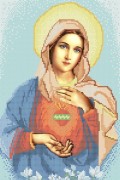 Рисунок на атласе для вышивки бисером Богородица