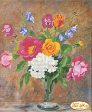 Рисунок на ткани для вышивки бисером Розы и колокольчики Tela Artis (Тэла Артис) ТА-003